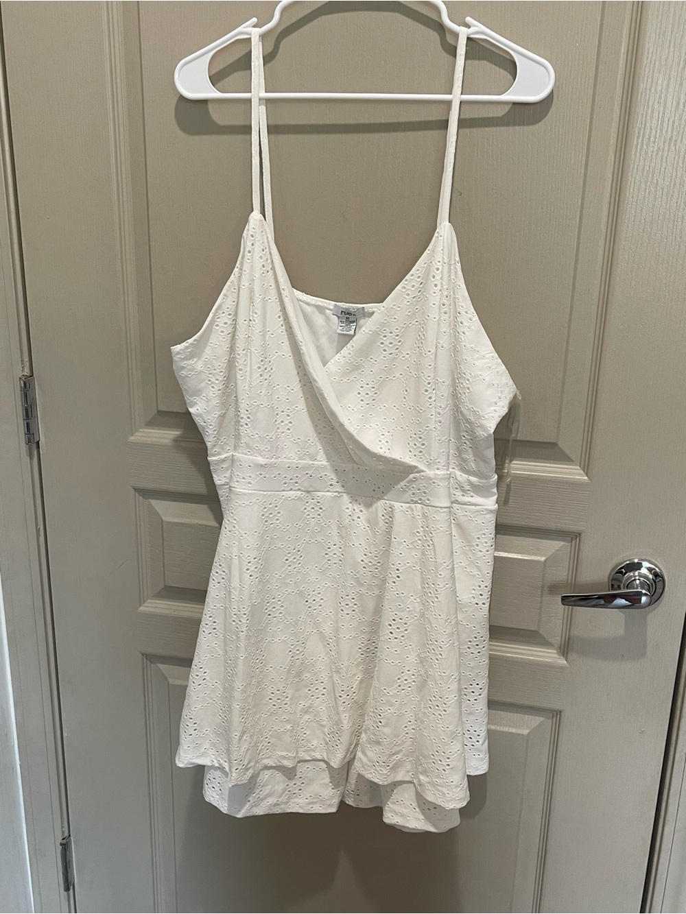 NWOT White Eyelet Spaghetti-Strap Romper